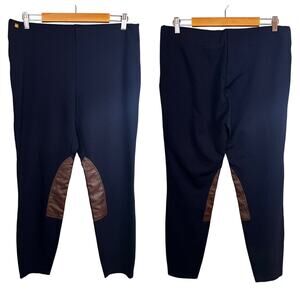 Lauren Ralph Lauren Womens XL Navy Equestrian Ponte Knit Riding Pants Knee Patch